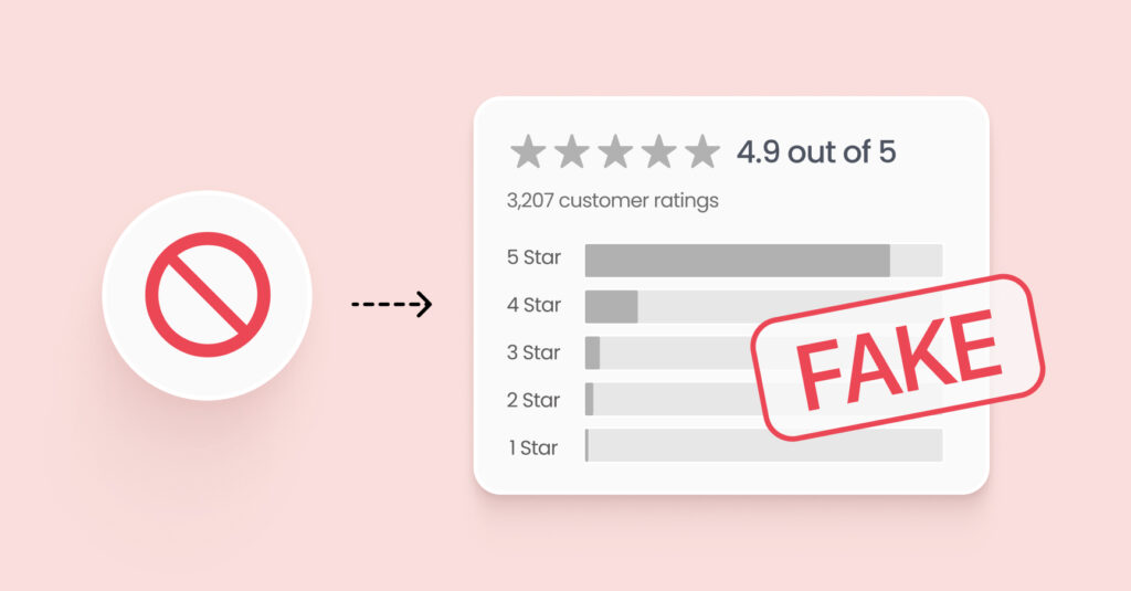 An illustration representing fake reviews.