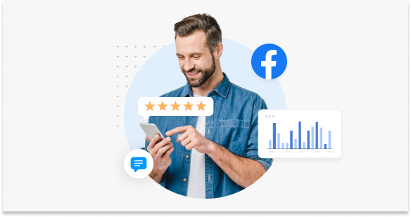 Smiling person using their mobile device to learn how to create a Facebook Business Page without a personal account.