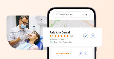 This image shows the example of a 5-star dentist review