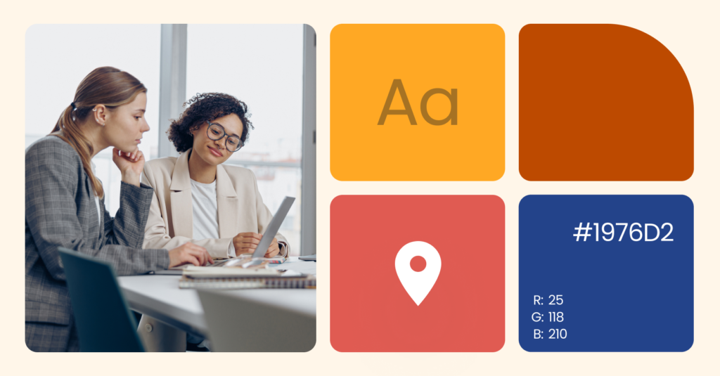 The image shows an example of brand identity for a business