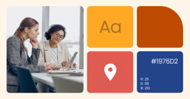 The image shows an example of brand identity for a business