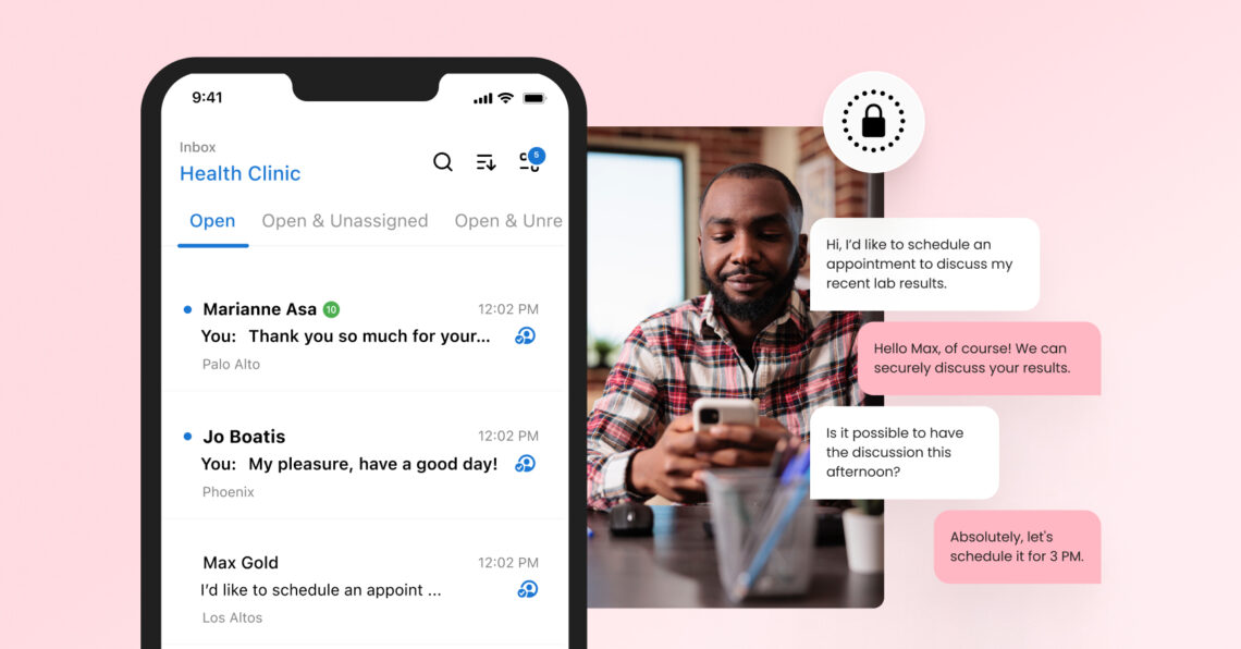 Image shows how Birdeye acts as a HIPAA-compliant texting solution