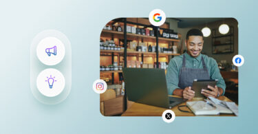A man looking at a tablet representing content marketing for his small business.