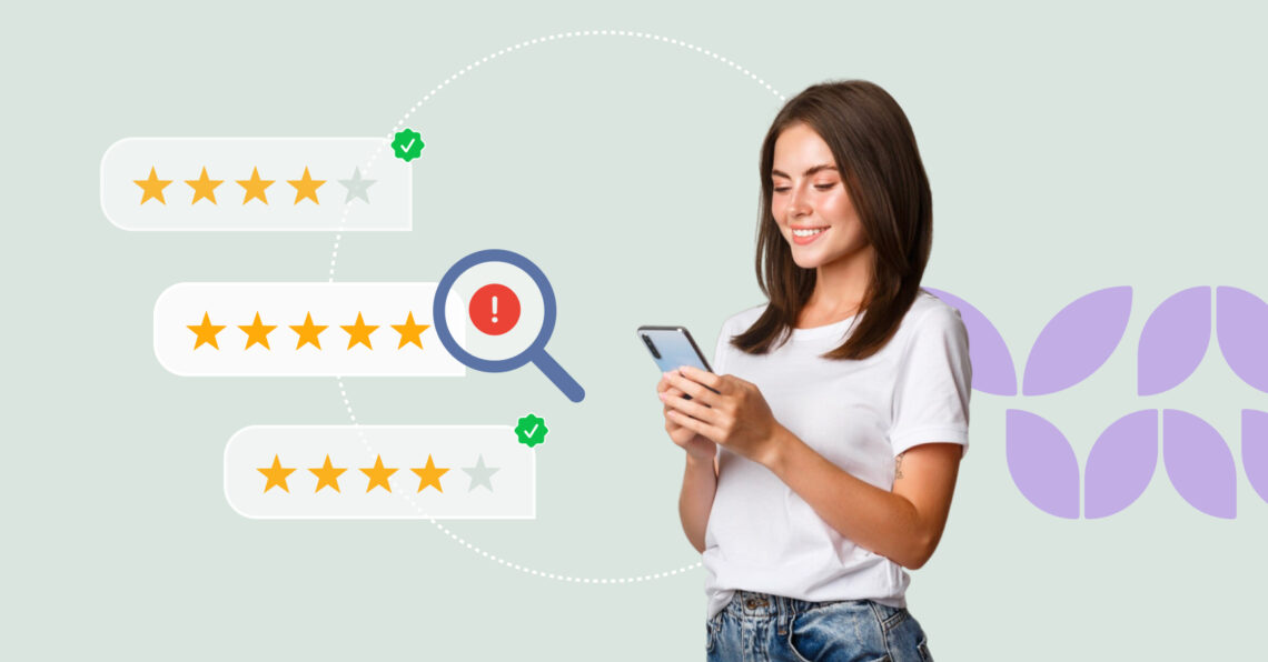 This image is for the blog on fake review checker. The pic depicts Birdeye's product dashboard. Birdeye helps businesses improve their customer experience. Read the blog for more. The pic is a fake review exmaple and shows how a brand handles a fake review.