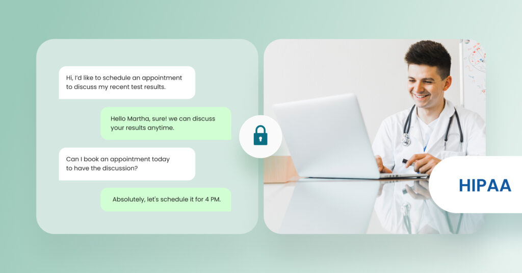 Image showing an example of secure text messaging for healthcare brands