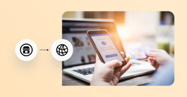 An image showing how Birdeye helps retailers integrate physical retail stores online.