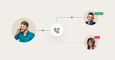 This image shows business call forwarding in action