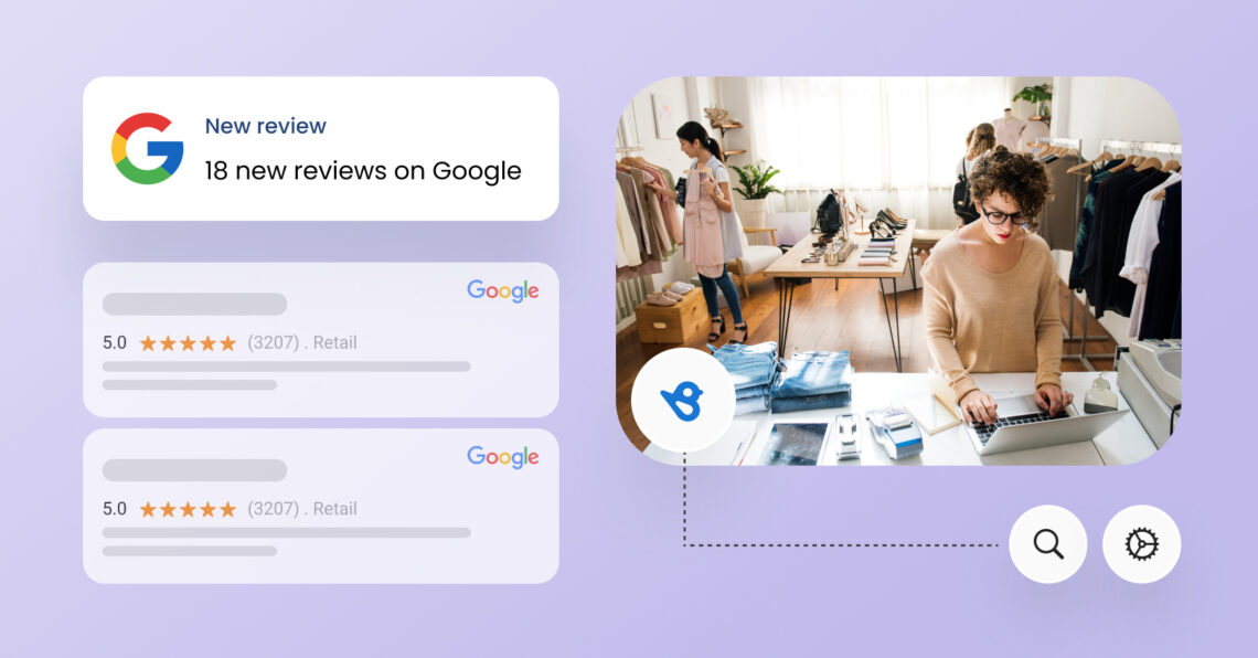 Image shows how businesses can track Google reviews