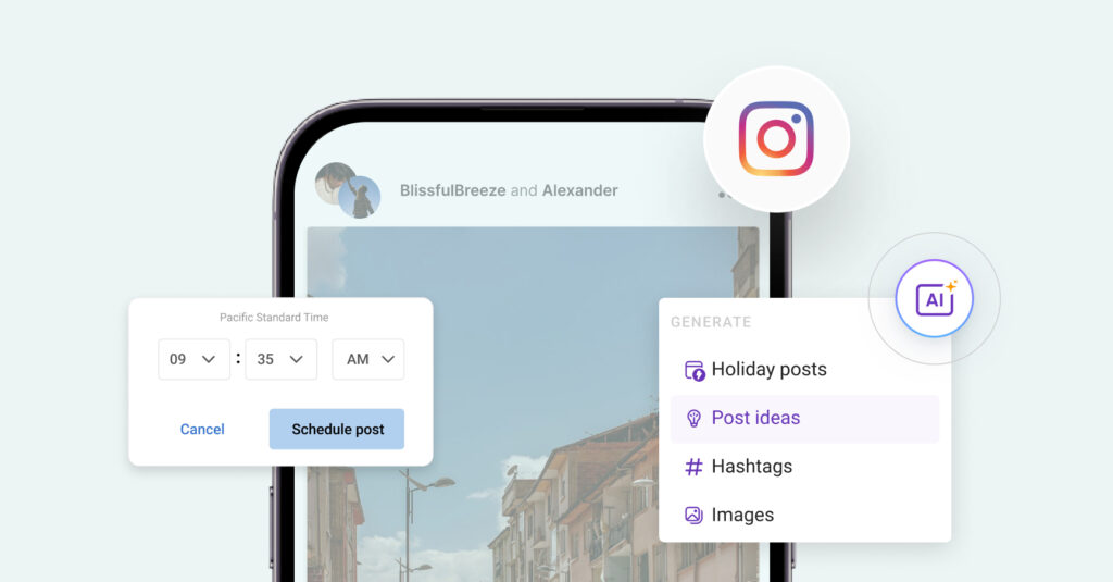 Image shows an example of Birdeye as an Instagram automation tool