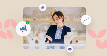 Woman trying jewelry store marketing tactics.