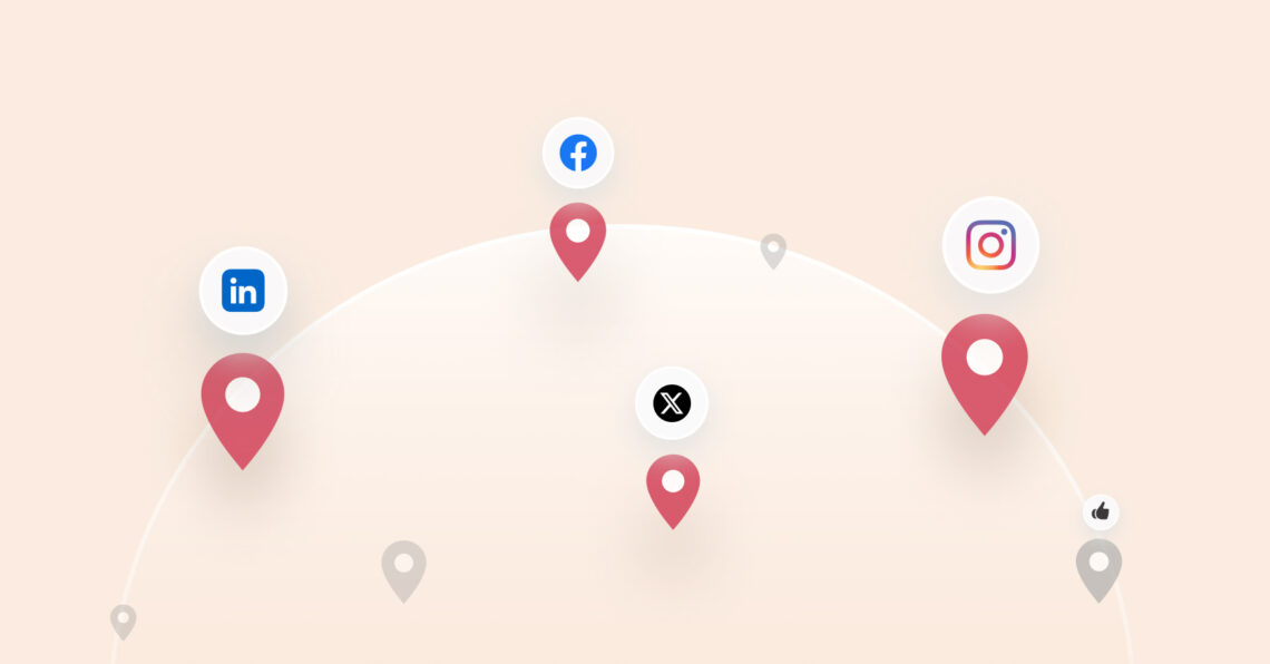 Visual example of multi-location social media marketing.