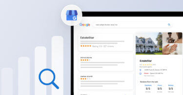 Graphic showing business listings on Google Business Profile.