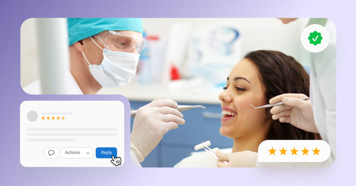 Featured image for review management cosmetic dentist