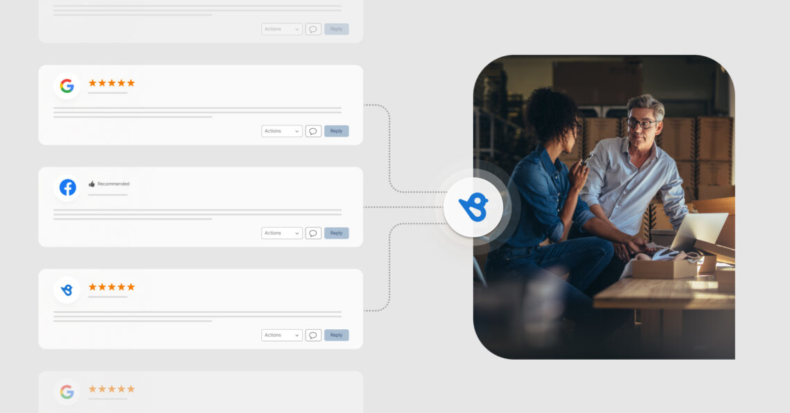 Image shows Birdeye's review monitoring capabilities