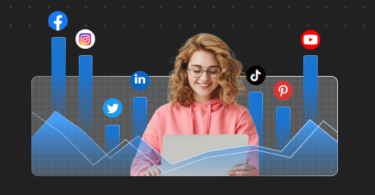 Young marketer researching social media demographics to improve strategies.