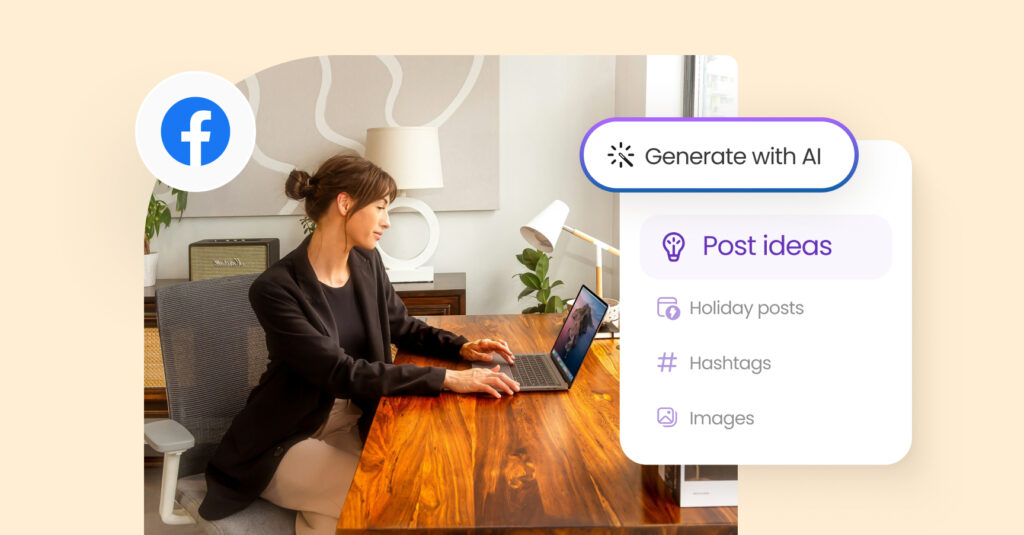 Image shows how Birdeye acts as an AI Facebook post generators