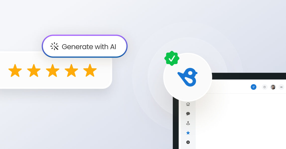 Image shows examples of AI review generator tools