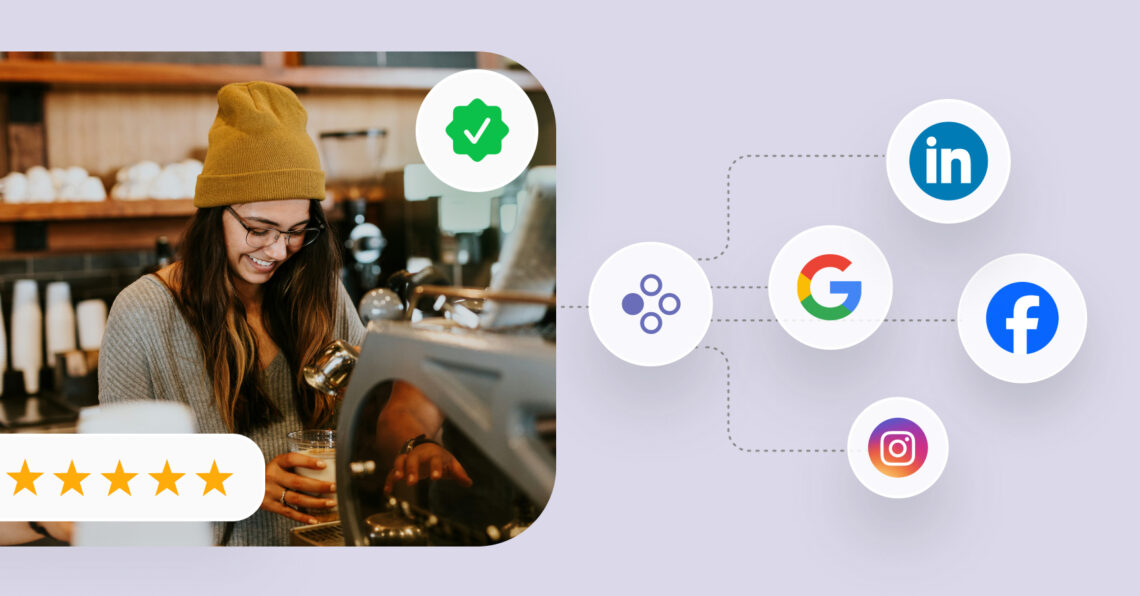 Image shows how Birdeye works as a social media reputation management software