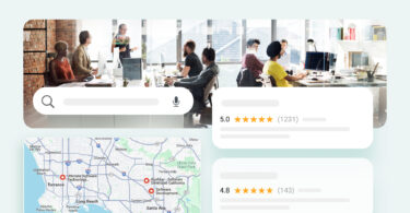 Image shows a list of business directory listings