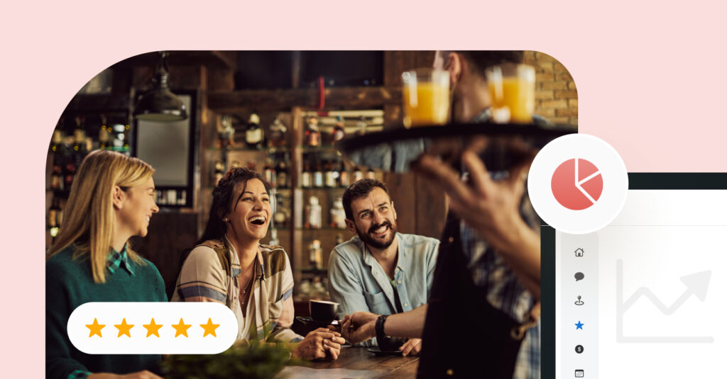 Image shows how Birdeye works with restaurant CRM