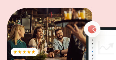 Image shows how Birdeye works with restaurant CRM