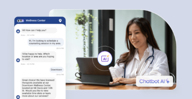 Image shows how conversational AI in healthcare helps businesses
