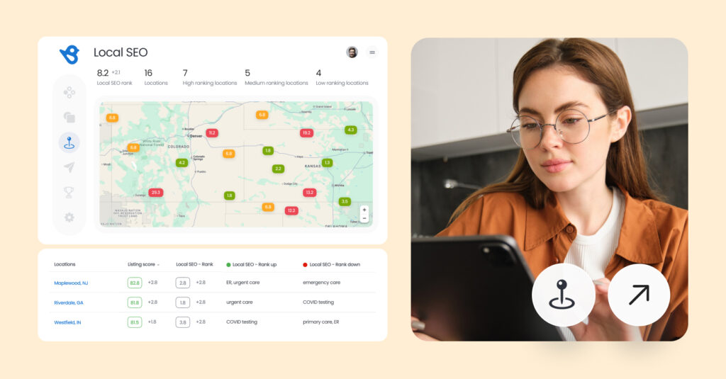 Image shows how Birdeye helps businesses reap the advantages of local SEO