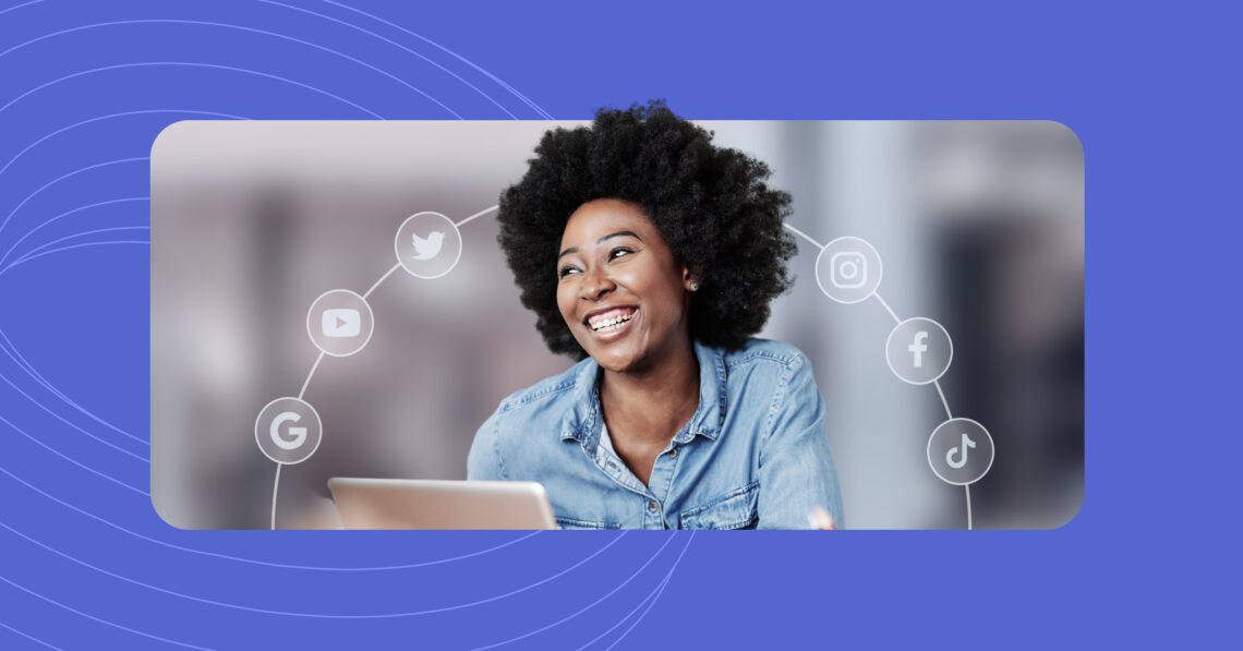 Woman on social media using her laptop