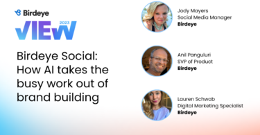 This image is for the blog on Birdeye View session on how AI takes busy work for brand building. Birdeye helps businesses improve their customer experience. Read the blog for more.
