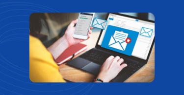 Busy worker using various communication channels like email and text to connect with coworkers.