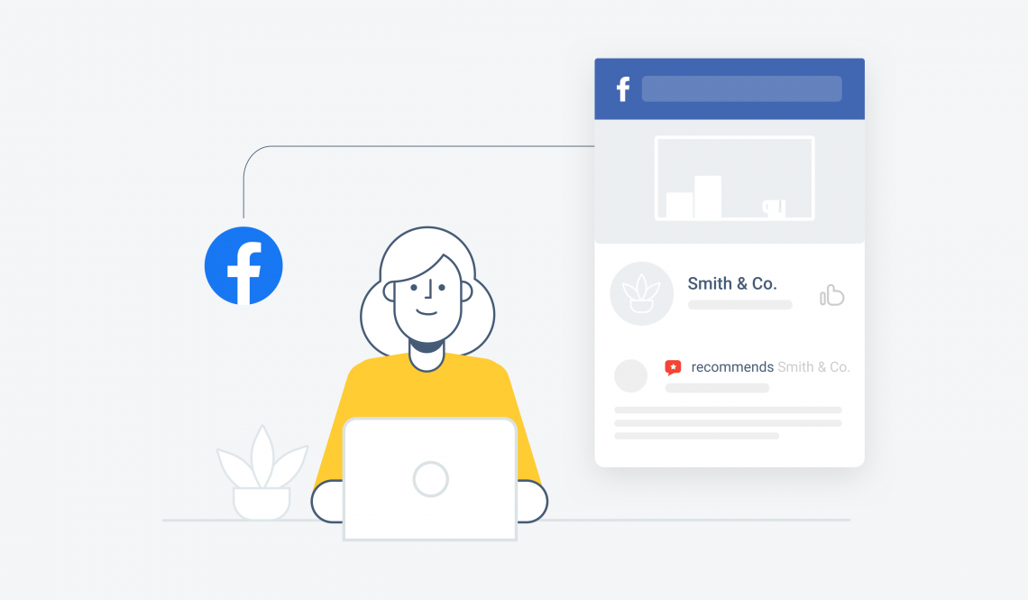 An illustration of Facebook recommendations & reviews