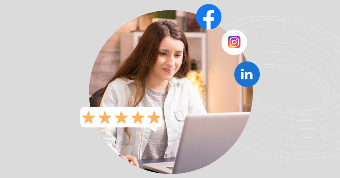 Young marketing professional enjoying the results of their social media strategy.