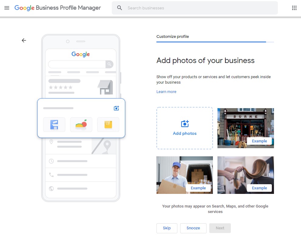 Add Photos of your business