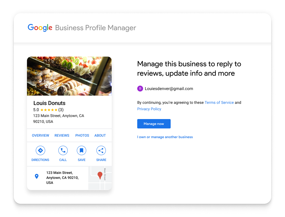 Google Business Profile manage this business