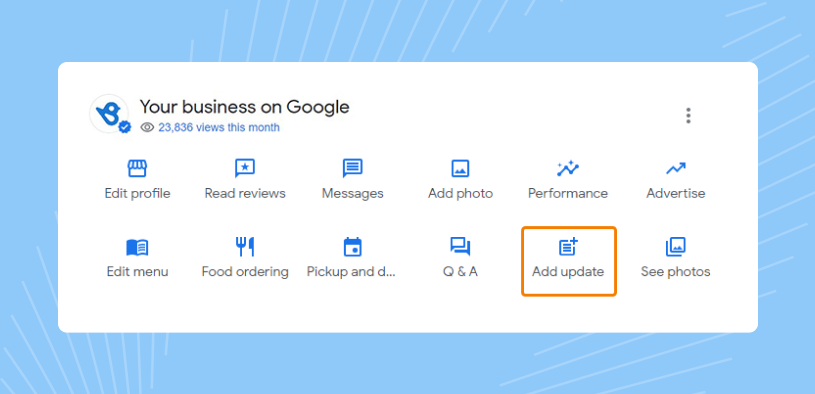 How to add update from Google Business Profile dashboard