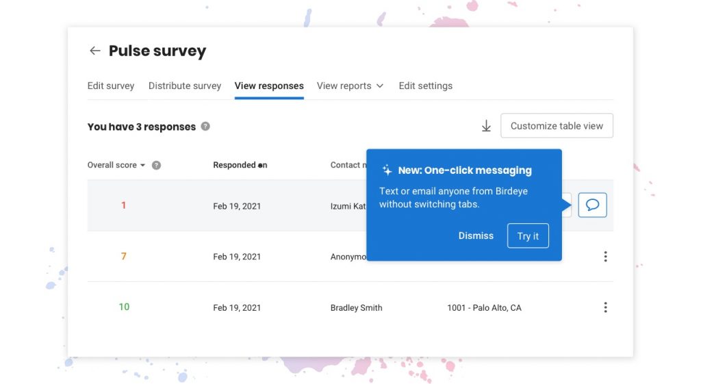 Customer messaging software