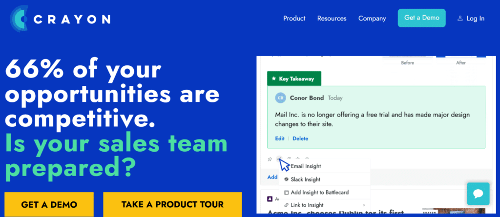 Gain competitive positioning for B2B sales teams with Crayon