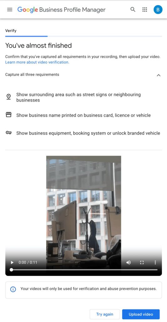 Google Business Profile's new feature update- Video Previews