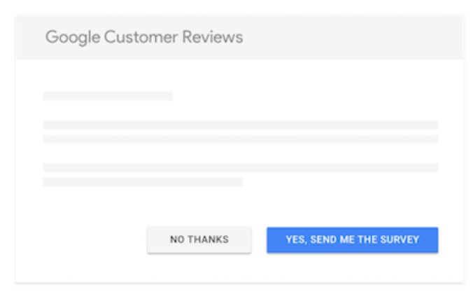 Google customer reviews pop-up