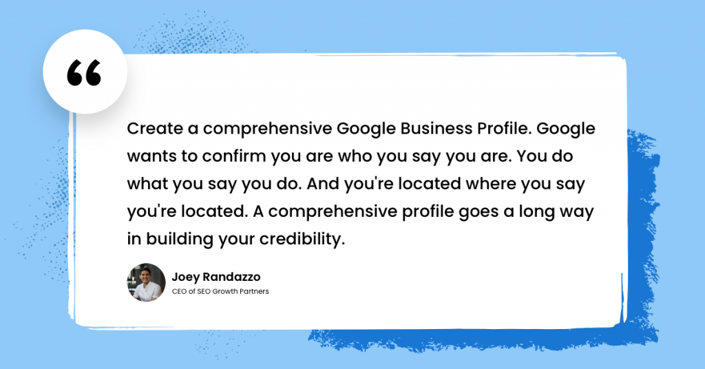 A customer quote about 7 local SEO tips for Google
