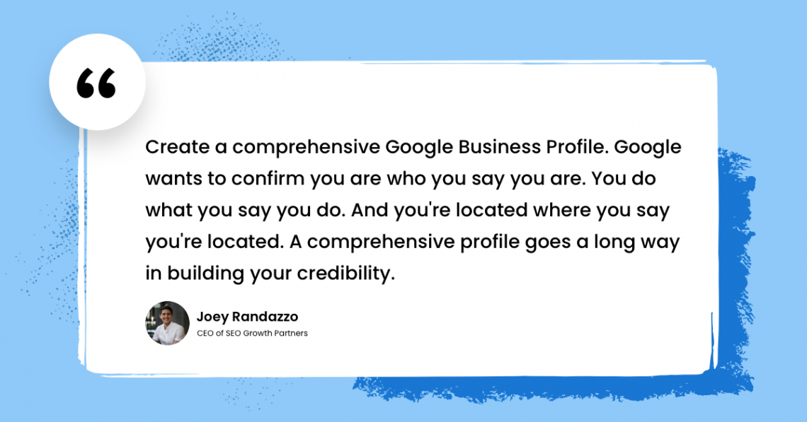 A customer quote about 7 local SEO tips for Google