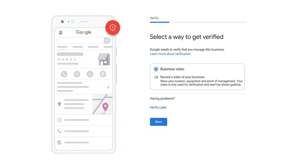 GBP verification method screenshot