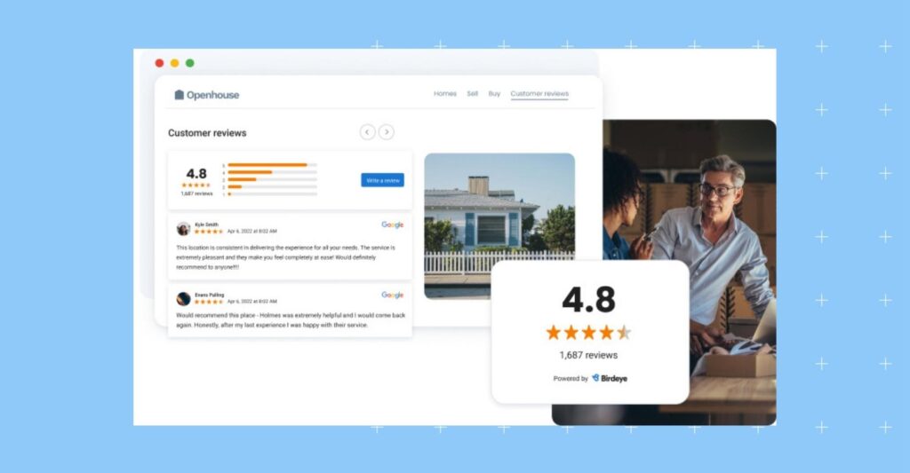 This image is for the blog on negative customer review. The pic depicts Birdeye's review on a review platform. Birdeye helps businesses improve their customer experience. Read the blog for more.