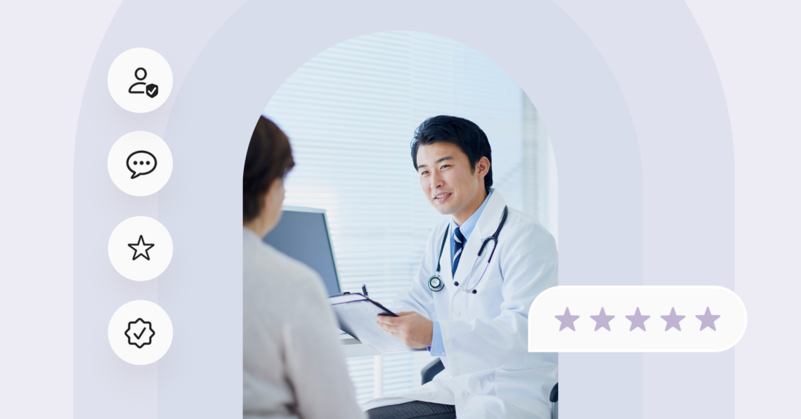 A doctor talking to a patient.