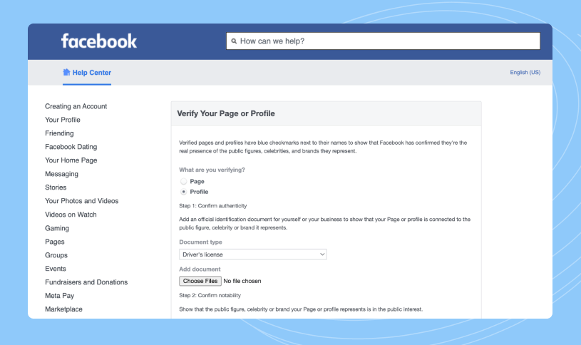 How to Verify Your Facebook Account