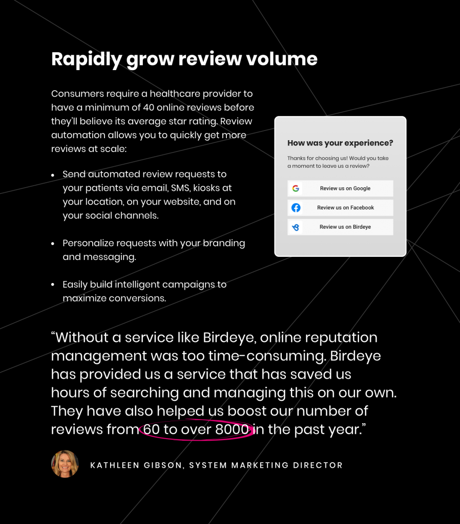 Review automation for healthcare providers
