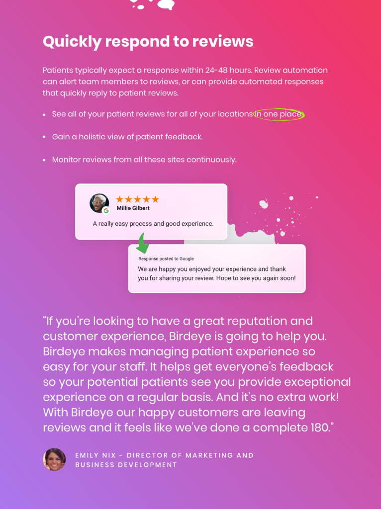 Review automation for healthcare providers