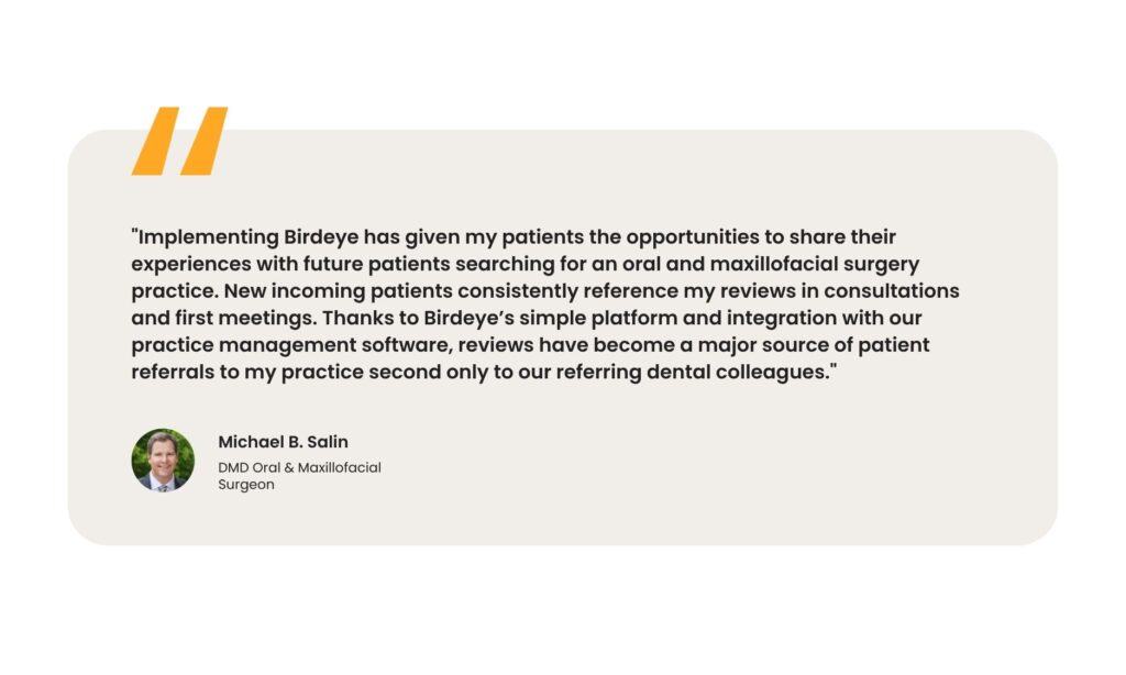 Innovative Implant and Oral Surgery and Birdeye case study testimonial