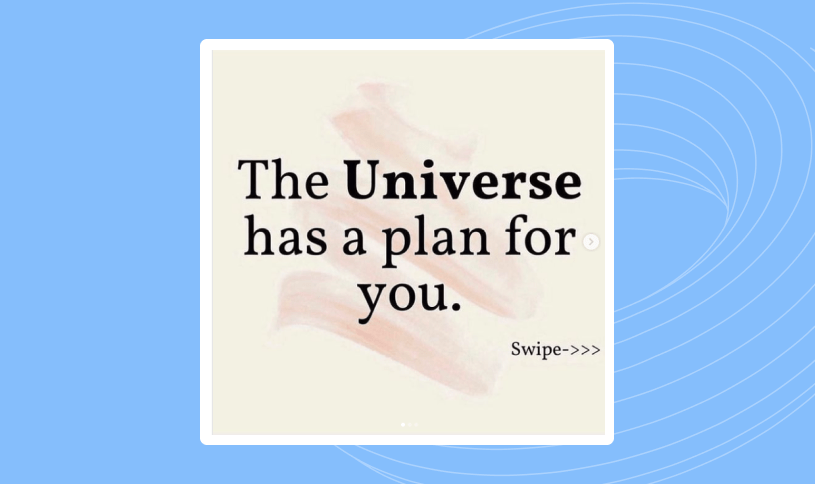 Social media post example of an inspirational quote.