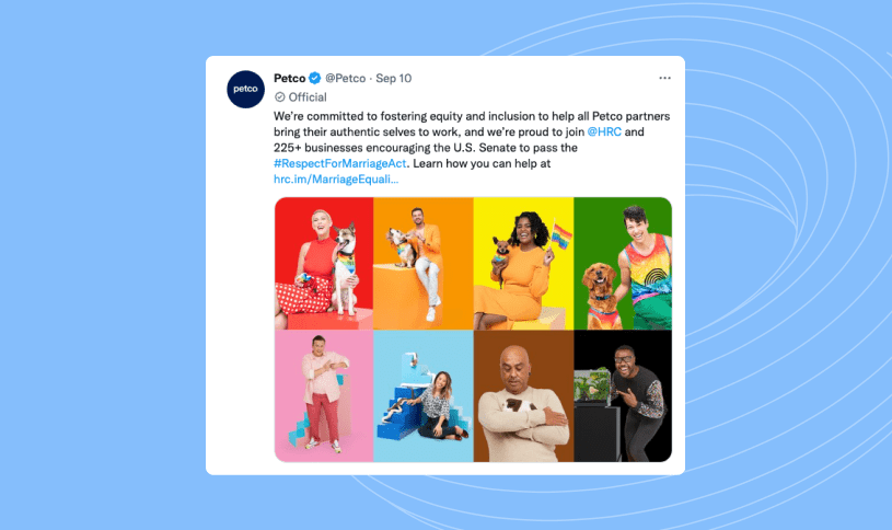 Social media post example of highlighting a company cause.